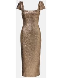 Roland Mouret - Draped Lame Jacquard Cocktail Dress - Lyst