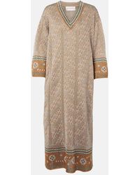 Valentino - Jacquard Lame Maxi Dress - Lyst