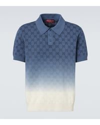 Gucci - Poloshirt Aus Gg Baumwolljacquard-Strick, Grösse - Lyst