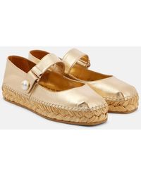 Jimmy Choo - Fayence Metallic Leather Espadrilles - Lyst