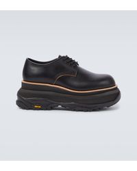 Sacai - Leather Platform Derby Shoes - Lyst