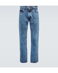 Marni - Leather-trimmed Straight Jeans - Lyst