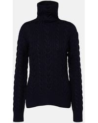 TOTEME - Cable-Knit Wool And Cotton Turtleneck Sweater - Lyst