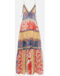 Etro - Printed Cotton And Silk Maxi Dress - Lyst