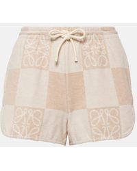 Loewe - Anagram Checked Cotton-blend Shorts - Lyst