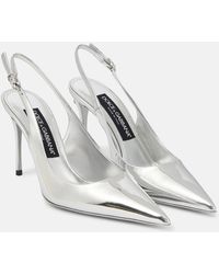 Dolce & Gabbana - Lollo Mirrored Leather Slingback Pumps - Lyst