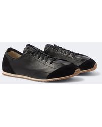 Lemaire - Gummy Grips Suede-Trimmed Leather Sneakers - Lyst