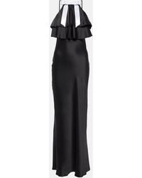 Rodarte - Bow-Detail Halterneck Silk Satin Gown - Lyst