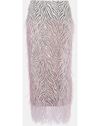 JACQUES WEI - Gonna Midi Con Stampa Zebrata E Frange - Lyst