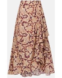 Ulla Johnson - Sabina Printed Cotton-Blend Maxi Skirt - Lyst