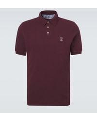 Brunello Cucinelli - Logo Cotton Pique Polo Shirt - Lyst
