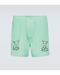 Bode - See You At The Barn Cotton Shorts - Lyst