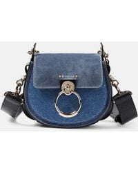 Chloé - Borsa a tracolla Tess Small in suede - Lyst