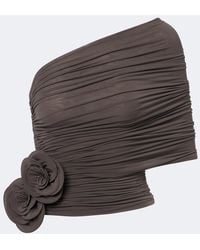 Magda Butrym - Floral-Applique Draped Off-Shoulder Top - Lyst