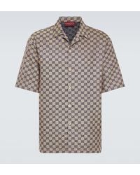 Gucci - GG Linen-blend Canvas Bowling Shirt - Lyst