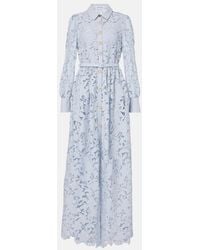 Self-Portrait - Lace-Trimmed Maxi Dress - Lyst
