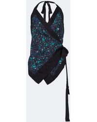 Dries Van Noten - Printed Moire Wrap Top - Lyst