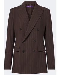 Ralph Lauren - Pinstripe Double-Breasted Wool Blazer - Lyst