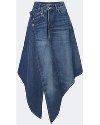 JW Anderson - Asymmetric Draped Denim Midi Skirt - Lyst