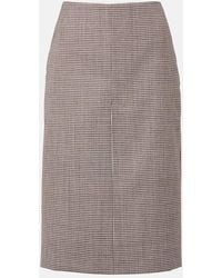 Gucci - Gingham Wool Midi Skirt - Lyst