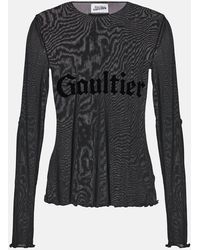 Jean Paul Gaultier - Tattoo Collection Printed Tulle Top - Lyst