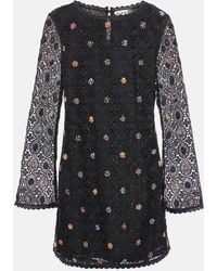 RIXO London - Vestido Corto Mylene De Croche - Lyst