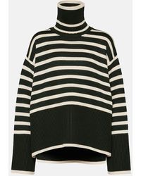 Totême - Striped Wool And Cotton Turtleneck Sweater - Lyst