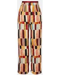 ALÉMAIS - X Lrnce Marjorelle Printed Linen And Silk Palazzo Pants - Lyst