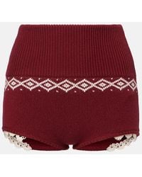 Magda Butrym - Lace-Trimmed Wool Jacquard Shorts - Lyst