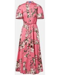 LEO LIN - Bianca Floral Cotton Shirt Dress - Lyst