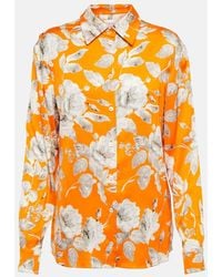 Erdem - Blouse Lillia En Satin De Soie Melangee A Fleurs - Lyst