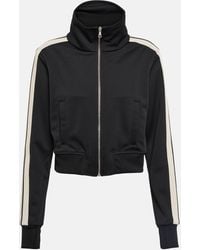 Palm Angels - Striped Cropped Track Jacket - Lyst