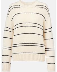 Vince - Striped Wool-Blend Sweater - Lyst