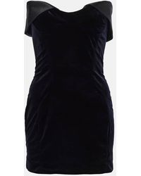 Mugler - Minikleid Aus Samt Mit Satin - Lyst
