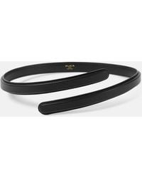 Alaïa - Flex Thin Twist Leather Belt - Lyst