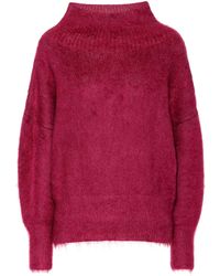 Agnona Wool And Mohair-blend Jumper - Purple