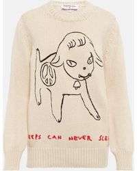 Stella McCartney - X Yoshitomo Nara Embroidered Cotton Sweatshirt - Lyst