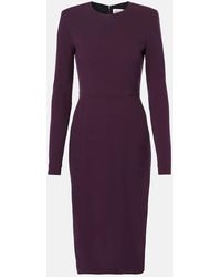 Victoria Beckham - Midikleid Aus Einem Wollgemisch - Lyst