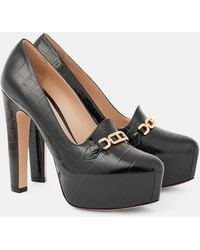 Tom Ford - Croc-Effect Patent Leather Platform Pumps - Lyst