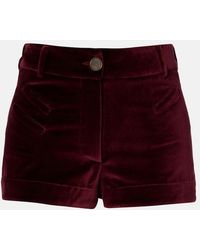Etro - High-Rise Cotton Velvet Micro Shorts - Lyst