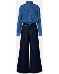 7 For All Mankind - Denim Jumpsuit - Lyst