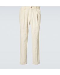 Herno - Cotton And Cashmere Velvet Slim Pants - Lyst