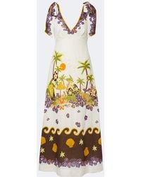 ALÉMAIS - Island Cove Linen Midi Dress - Lyst