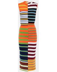 Marni - Striped Wool Midi Dress - Lyst