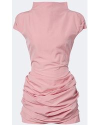 Magda Butrym - Draped Cotton And Silk Minidress - Lyst