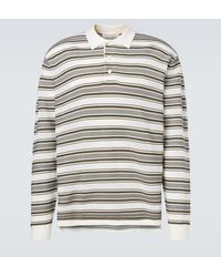 Wales Bonner - Samuel Striped Wool-Blend Polo Sweater - Lyst