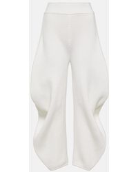Alaïa - High-Rise Knit Barrel-Leg Pants - Lyst