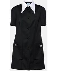 Prada - Robe Courte À Col Contrastant - Lyst