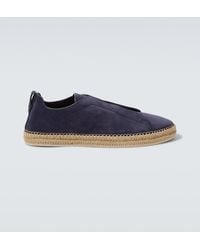 ZEGNA - Triple Stitch Suede Espadrilles - Lyst
