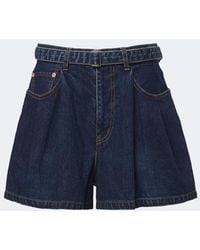 Sacai - Belted Denim Shorts - Lyst